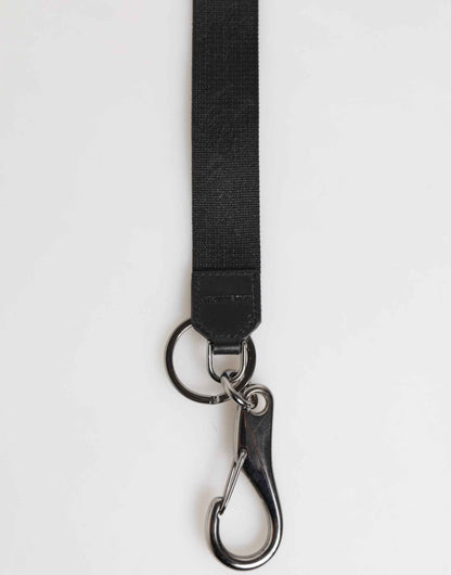Dolce & Gabbana Black Red Polyester DG Logo Silver Men Keychain Keyring by Dolce & Gabbana