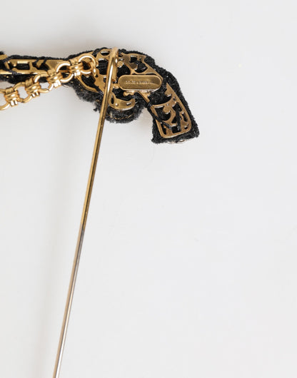 Dolce & Gabbana Lapel Pin Brass Copper Revolver Men Accessories Brooch - from Dolce & Gabbana