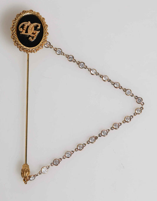 Dolce & Gabbana Lapel Pin DG Logo Gold Chain Mens Accessories Brooch by Dolce & Gabbana