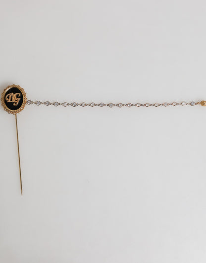 Dolce & Gabbana Lapel Pin DG Logo Gold Chain Mens Accessories Brooch - from Dolce & Gabbana