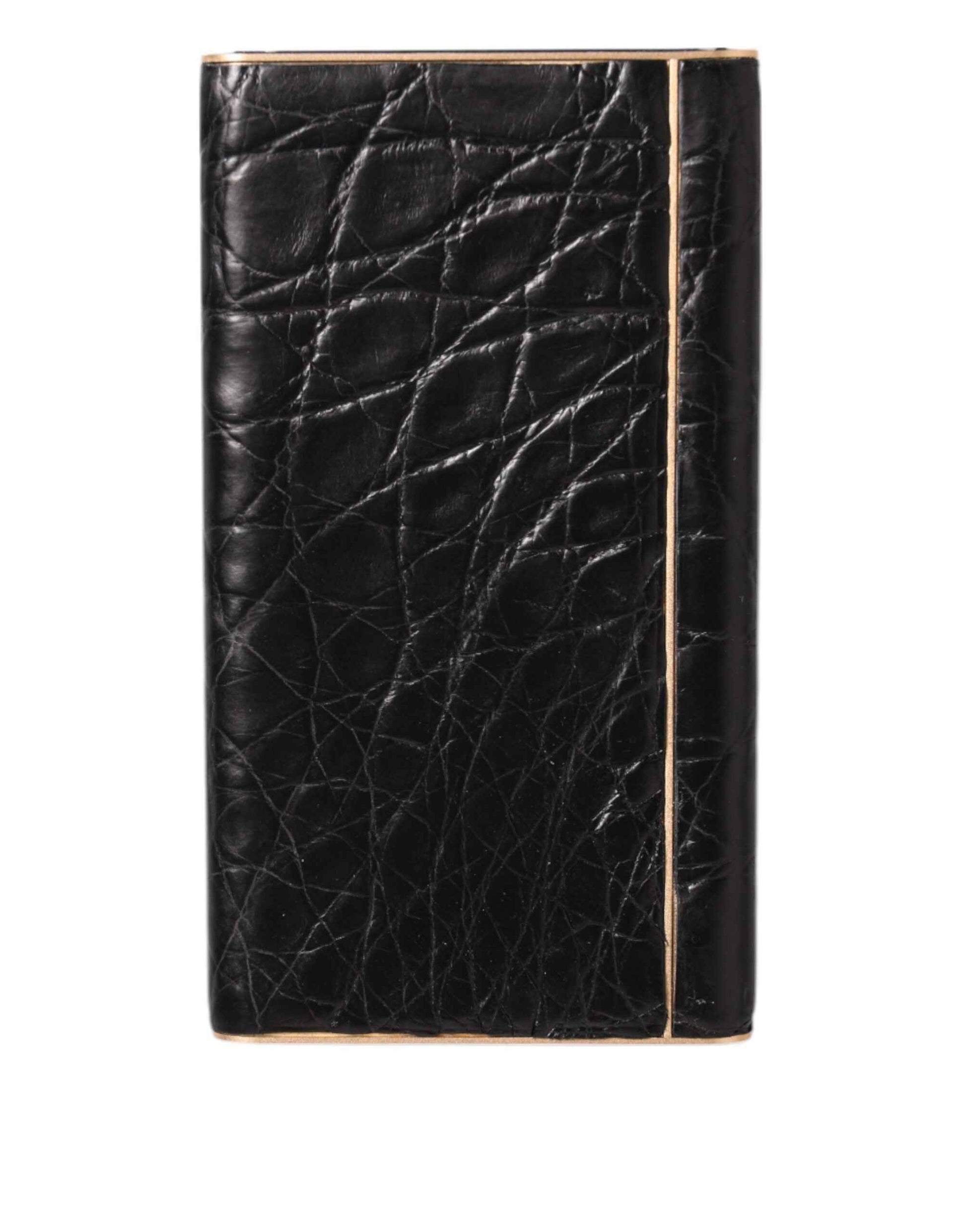 Dolce & Gabbana Black Leather Exotic Skin 3000mAh Power Bank Charger USB by Dolce & Gabbana