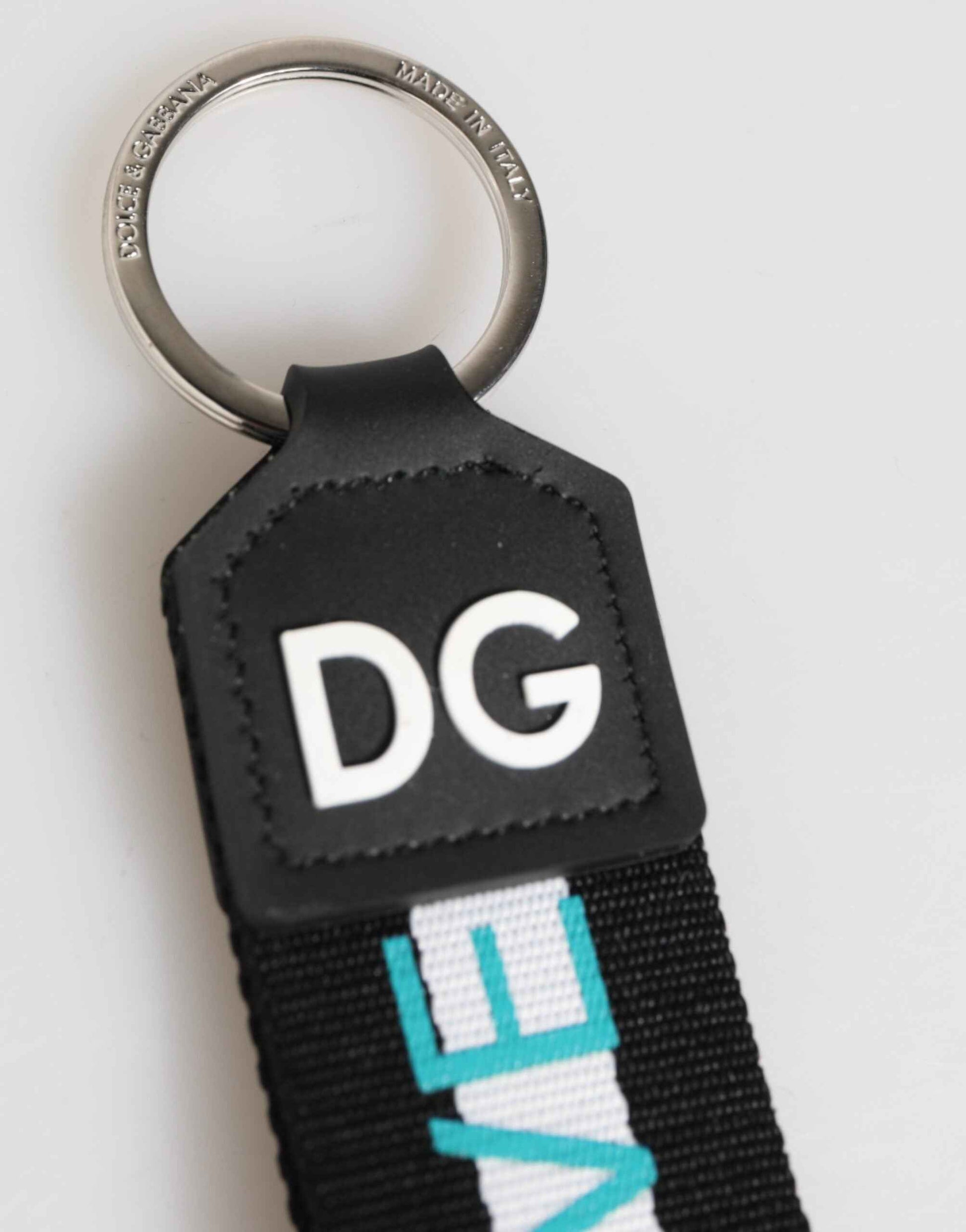 Dolce & Gabbana Multicolor Logo Polyester Brass Holder Keychain Keyring by Dolce & Gabbana