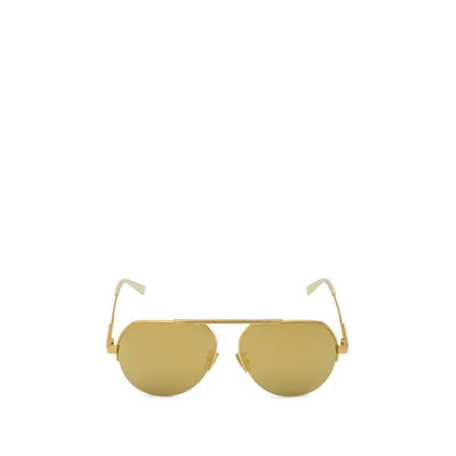 Bottega Veneta Gold Metal Sunglasses