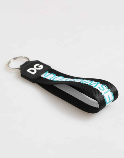 Dolce & Gabbana Multicolor Logo Polyester Brass Holder Keychain Keyring by Dolce & Gabbana
