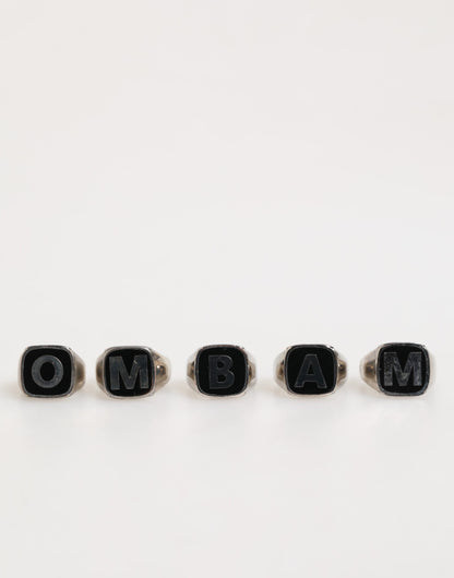 Dolce & Gabbana Silver Tone Brass Lettering Set 5 Pieces Adjustable Ring - from Dolce & Gabbana