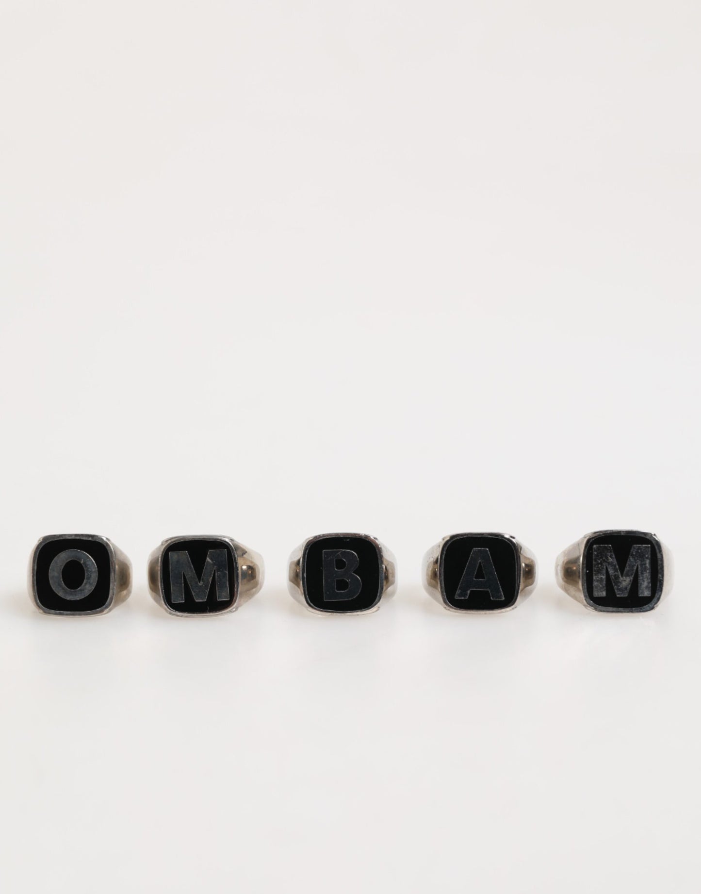 Dolce & Gabbana Silver Tone Brass Lettering Set 5 Pieces Adjustable Ring - from Dolce & Gabbana