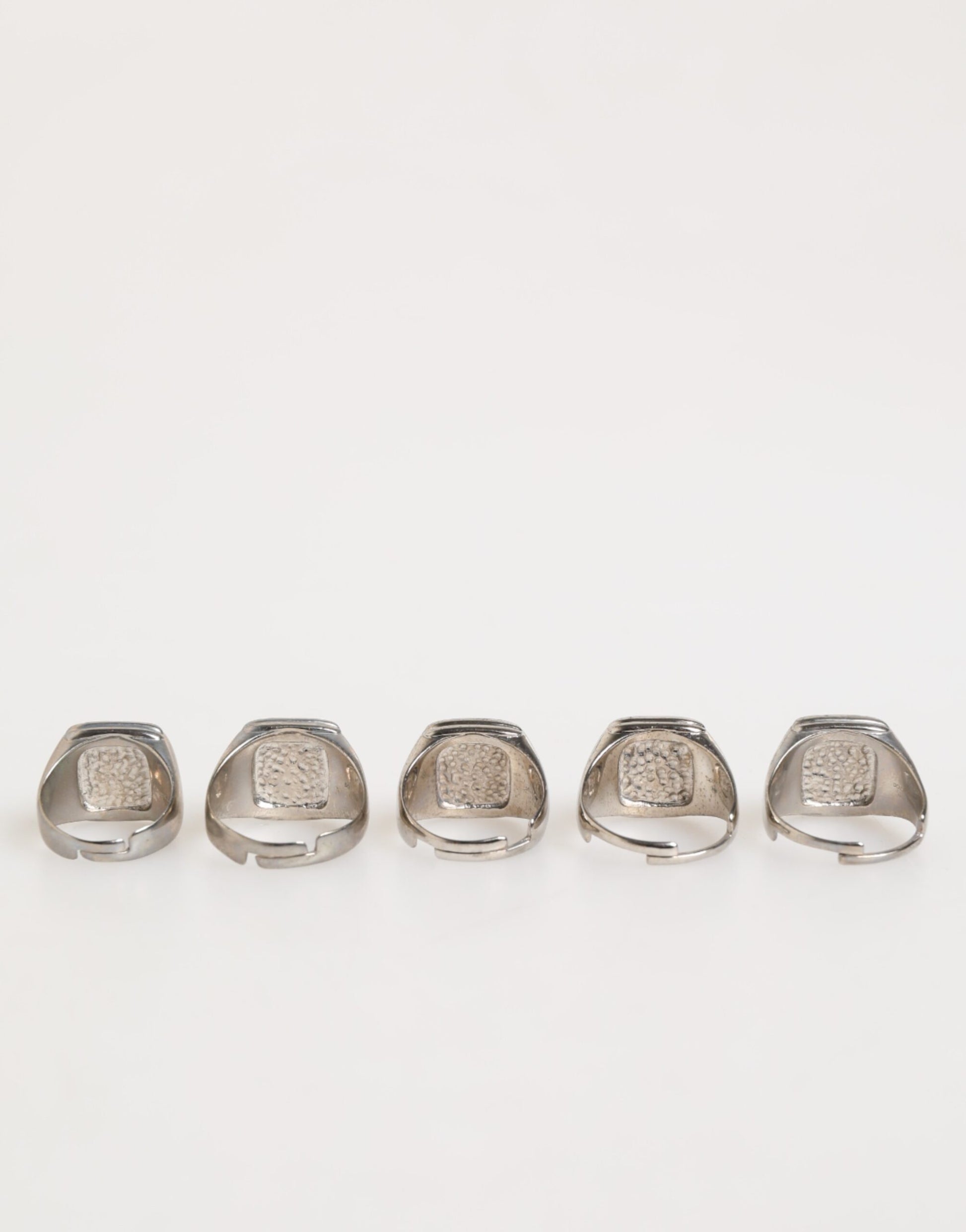 Dolce & Gabbana Silver Tone Brass Lettering Set 5 Pieces Adjustable Ring - from Dolce & Gabbana