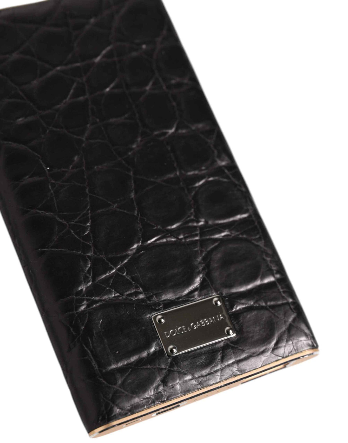 Dolce & Gabbana Black Leather Exotic 3000mAh Power Bank Charger USB by Dolce & Gabbana