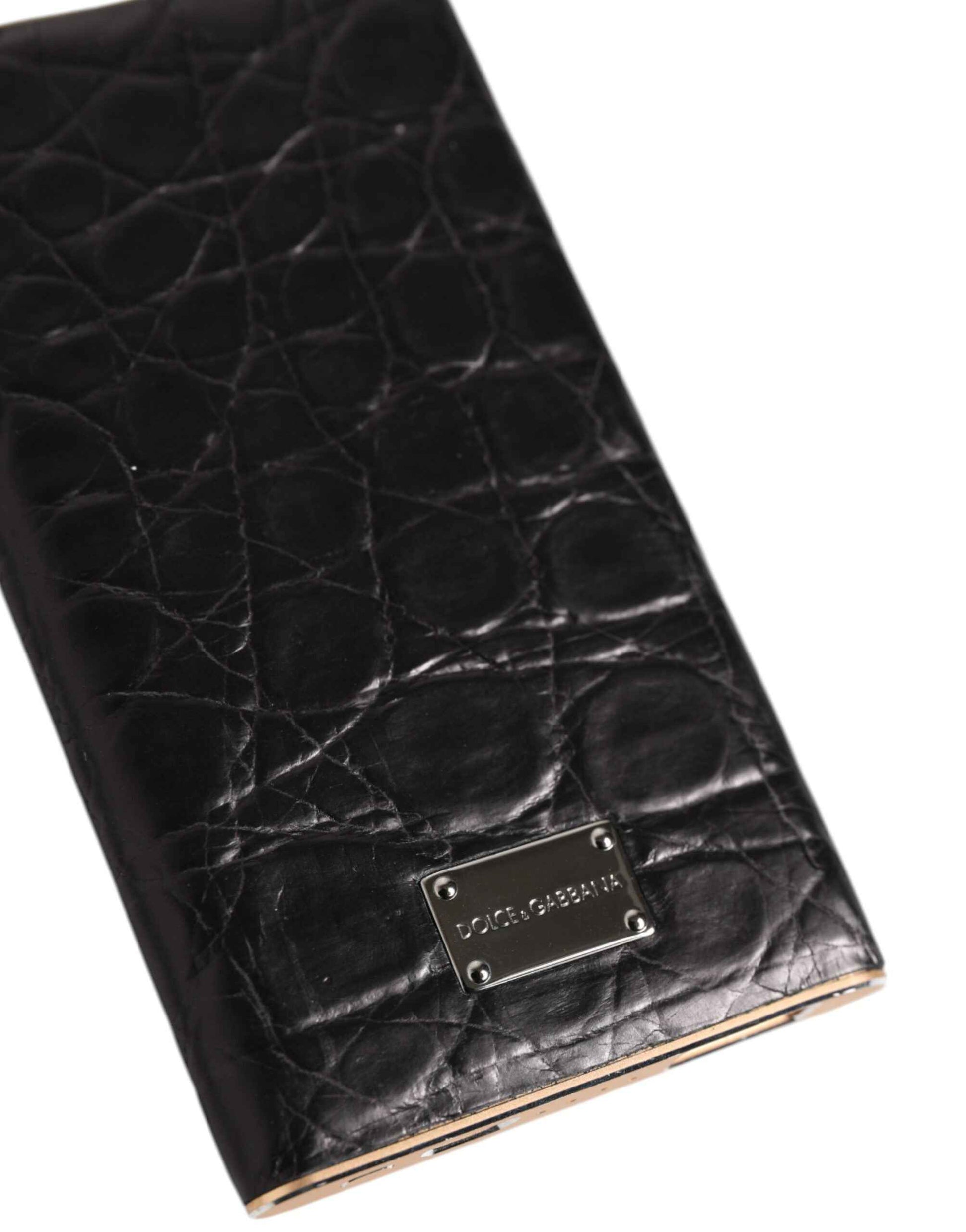 Dolce & Gabbana Black Leather Exotic 3000mAh Power Bank Charger USB by Dolce & Gabbana