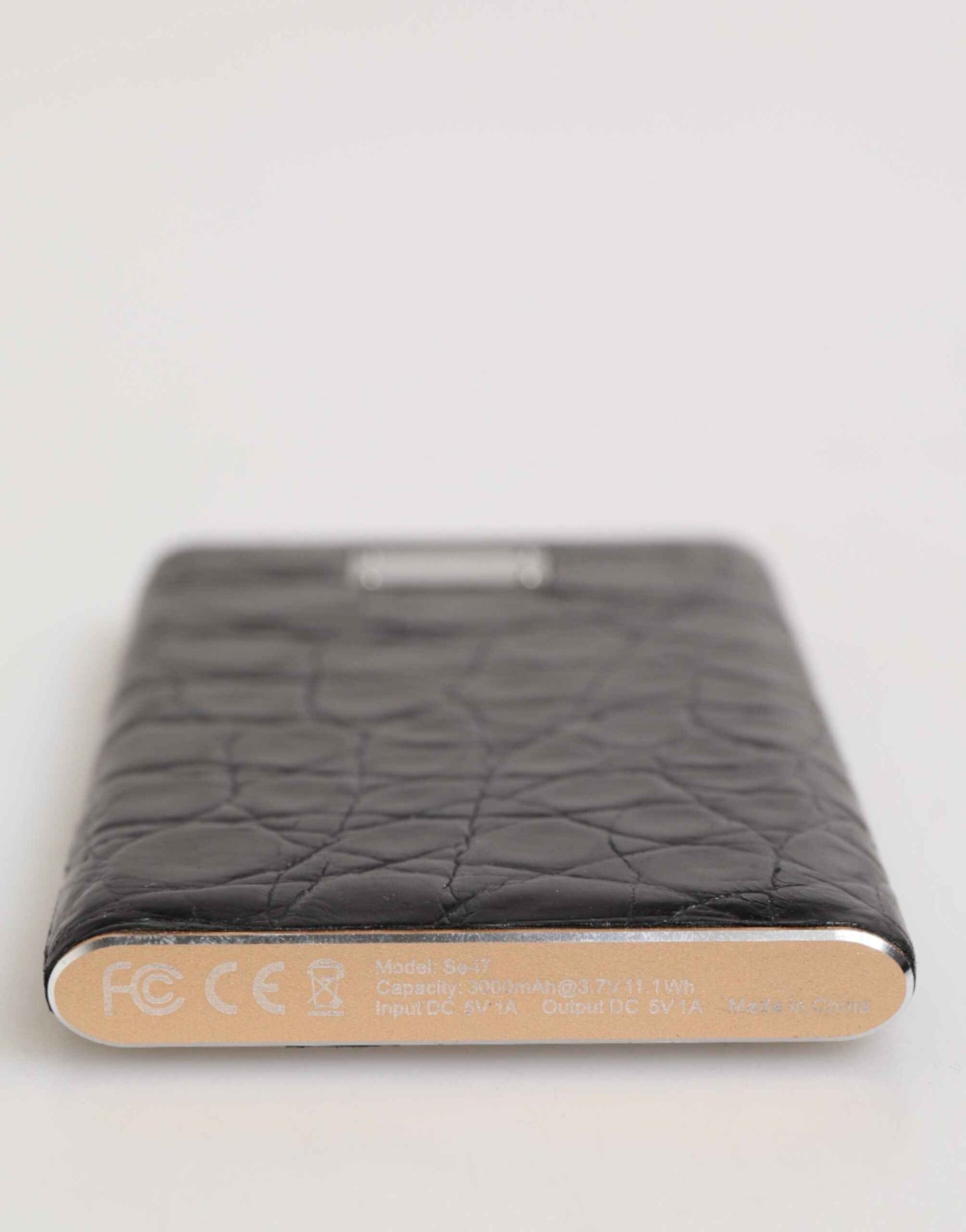 Dolce & Gabbana Black Leather Embossed Skin 3000mAh Power Bank Charger USB by Dolce & Gabbana