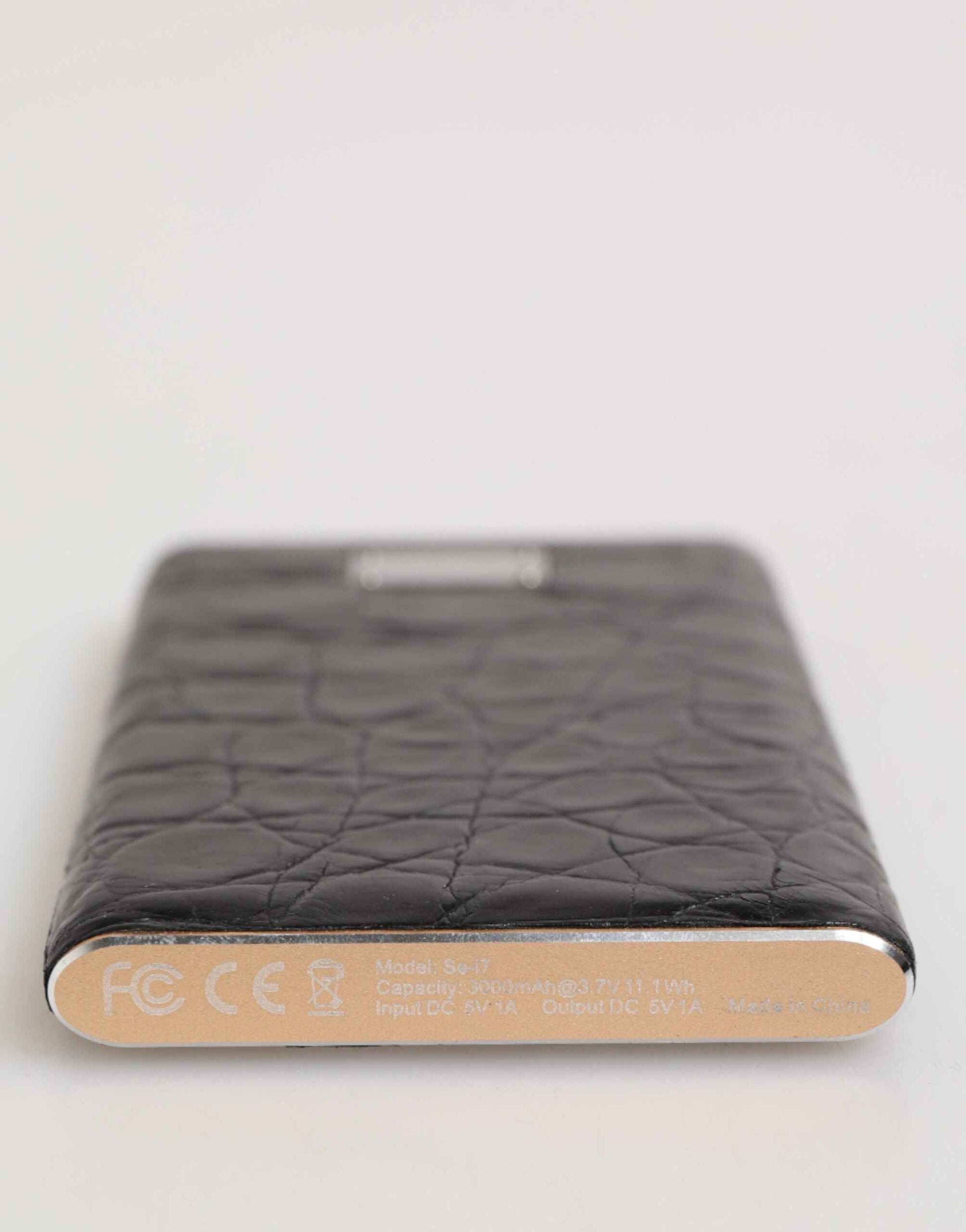 Dolce & Gabbana Black Leather Embossed Skin 3000mAh Power Bank Charger USB by Dolce & Gabbana