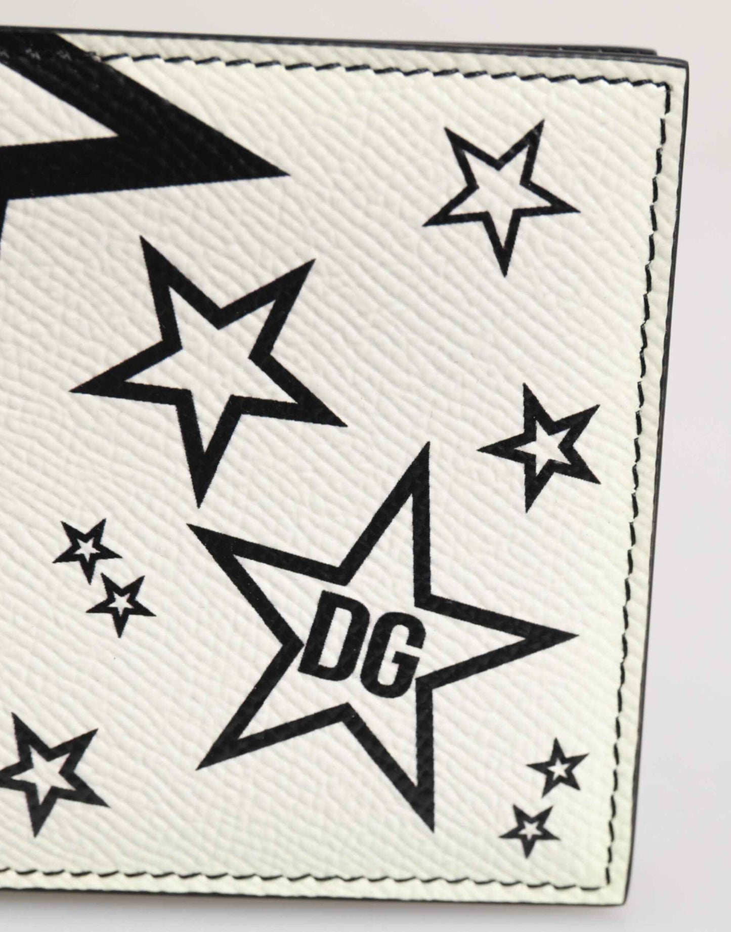 Dolce & Gabbana White Leather DG Star Logo Bifold Card Holder Wallet by Dolce & Gabbana