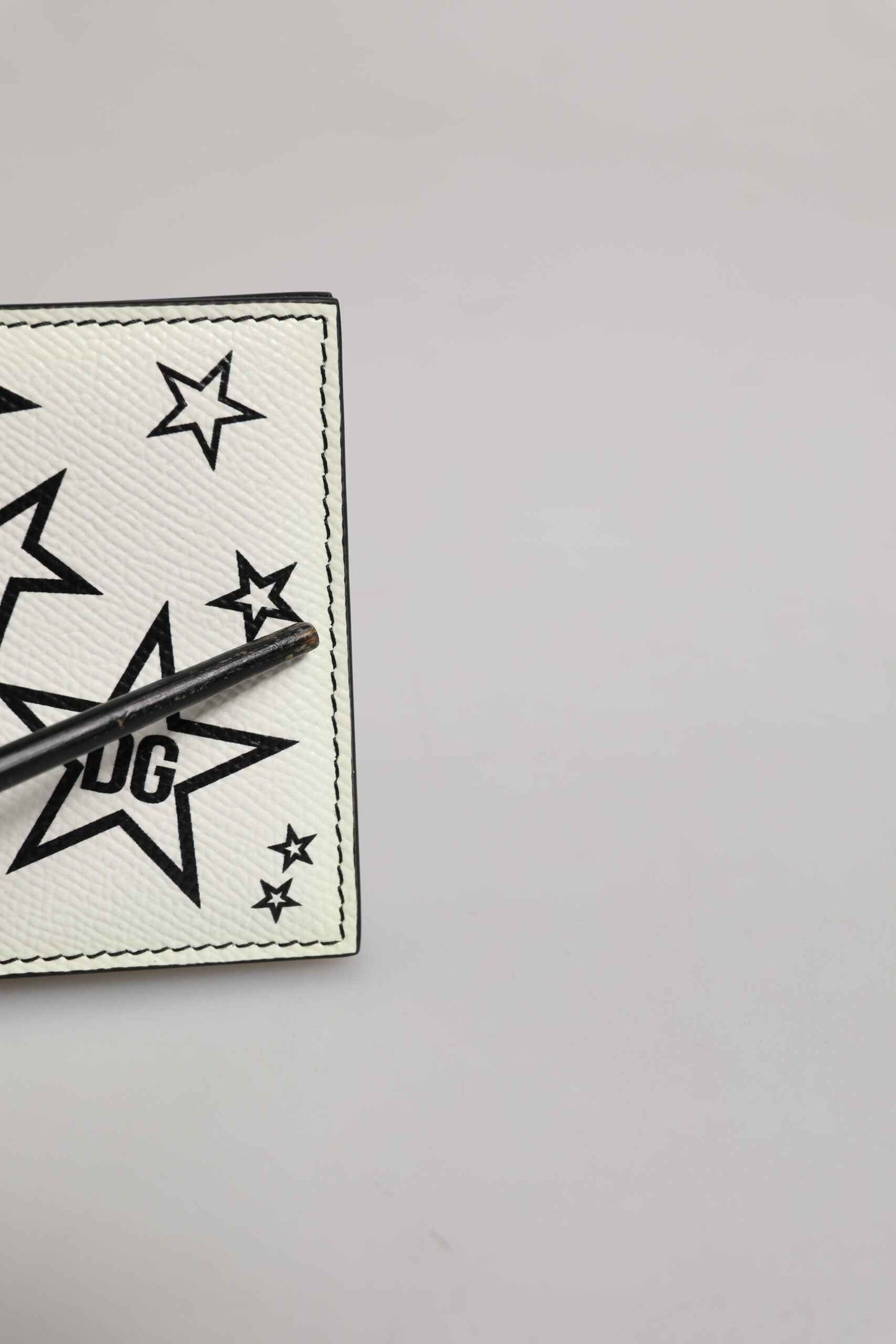 Dolce & Gabbana White Leather DG Star Logo Bifold Card Holder Wallet by Dolce & Gabbana