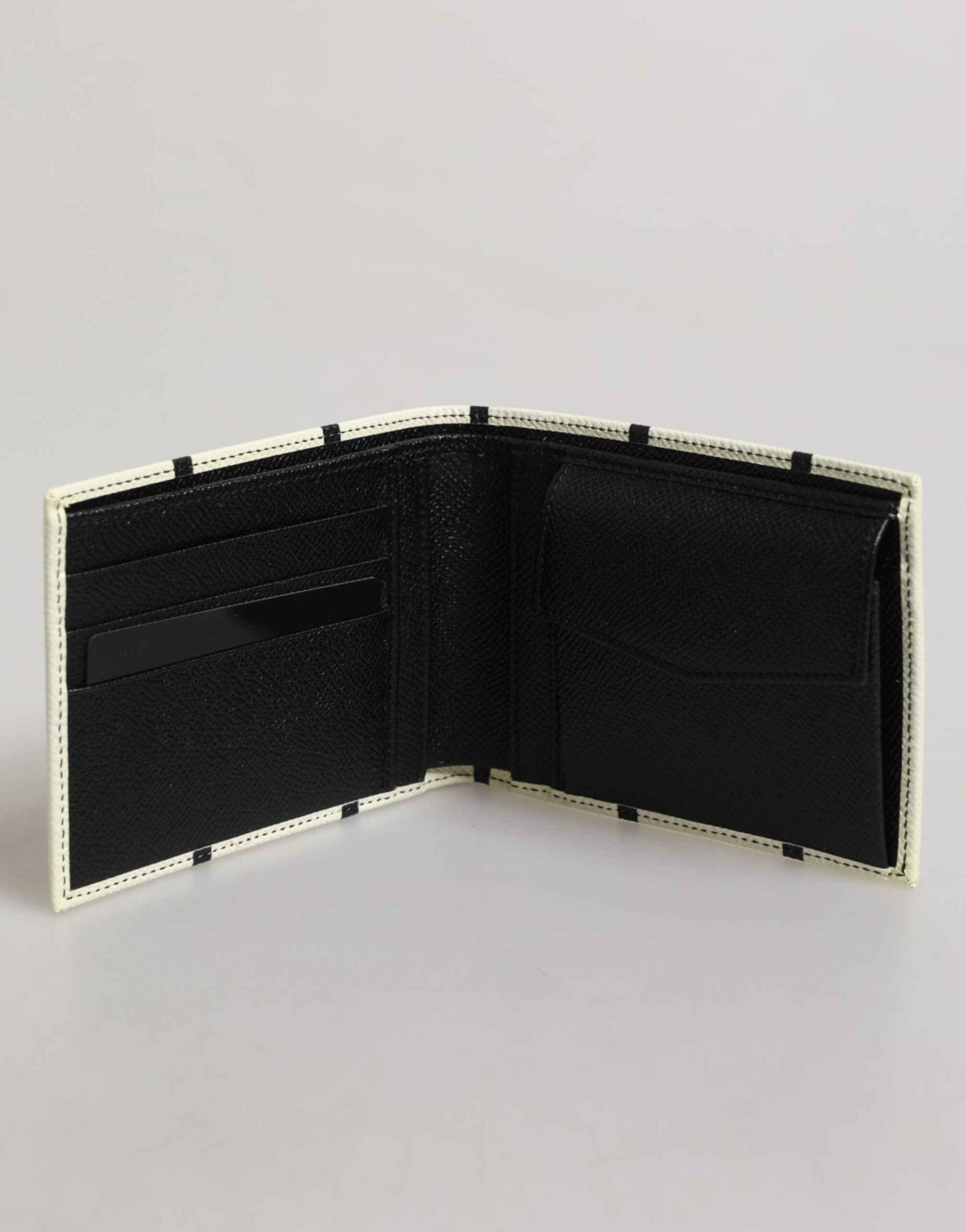 Dolce & Gabbana White Leather DG Crown Royals Bifold Card Holder Wallet by Dolce & Gabbana