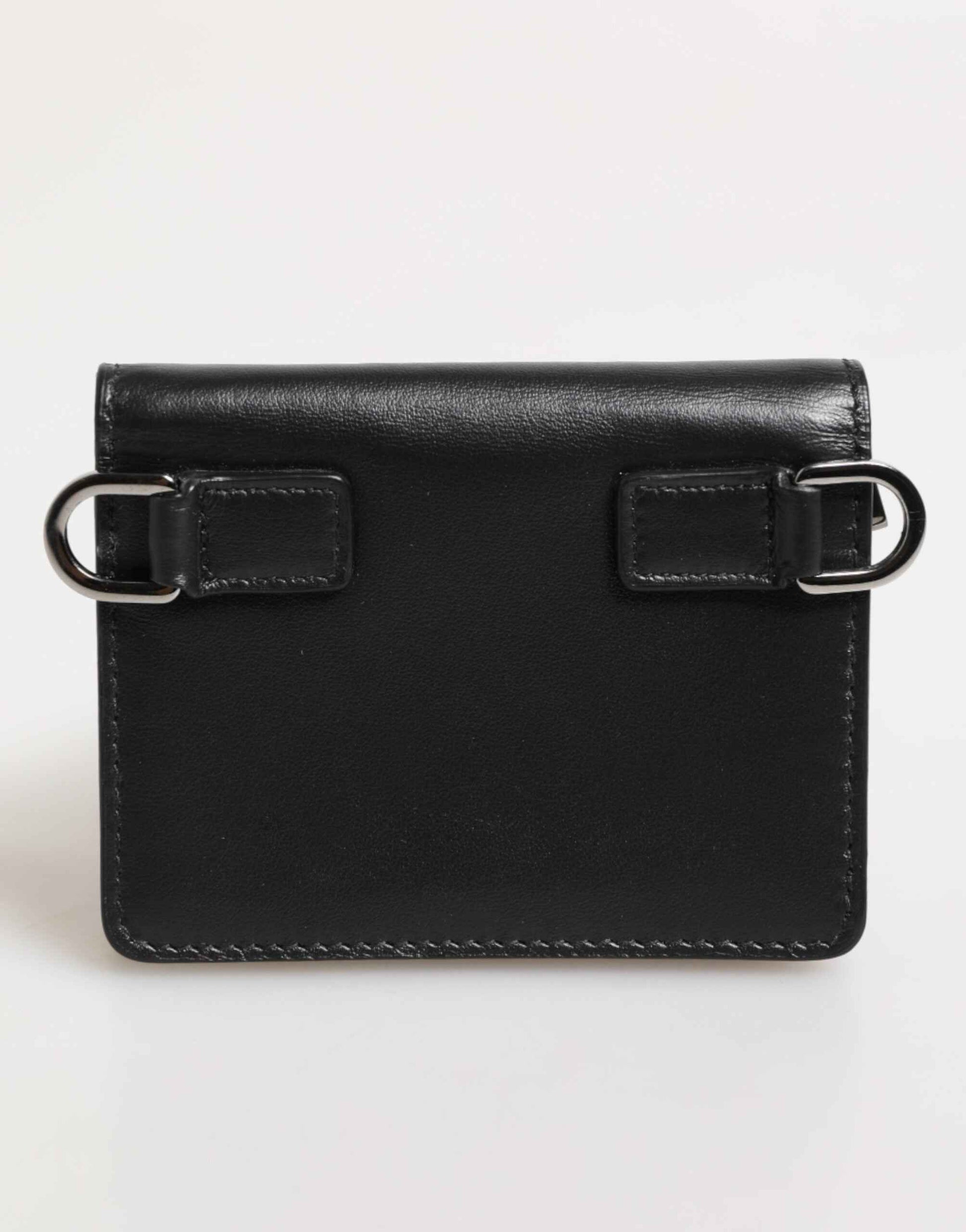 Dolce & Gabbana Black Leather DG Logo Bifold Card Holder Men Borse Wallet by Dolce & Gabbana