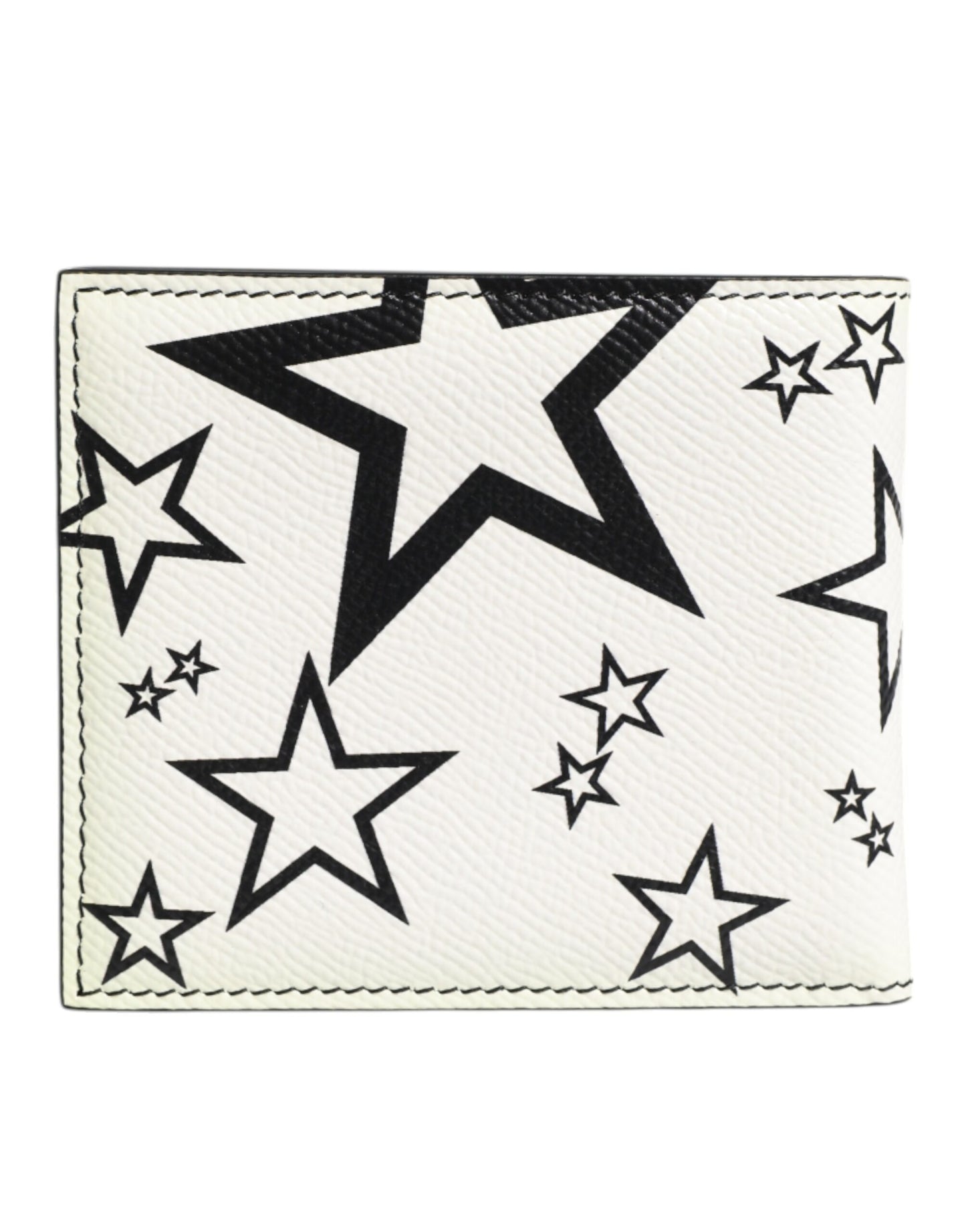 Dolce & Gabbana White Leather DG Star Logo Bifold Men Card Holder Wallet - from Dolce & Gabbana