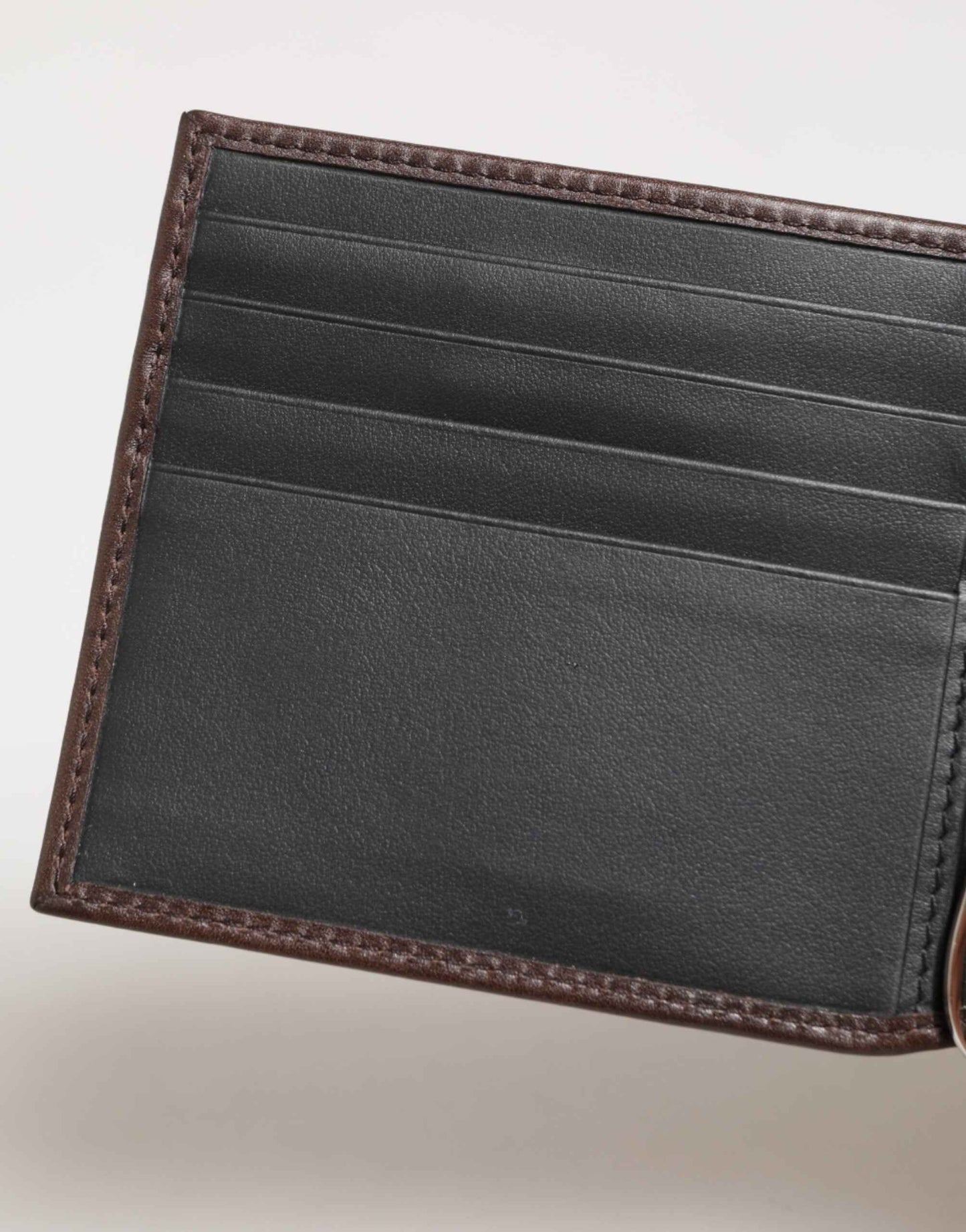 Dolce & Gabbana Brown Leather DG Logo Engrave Bifold Card Holder Wallet by Dolce & Gabbana