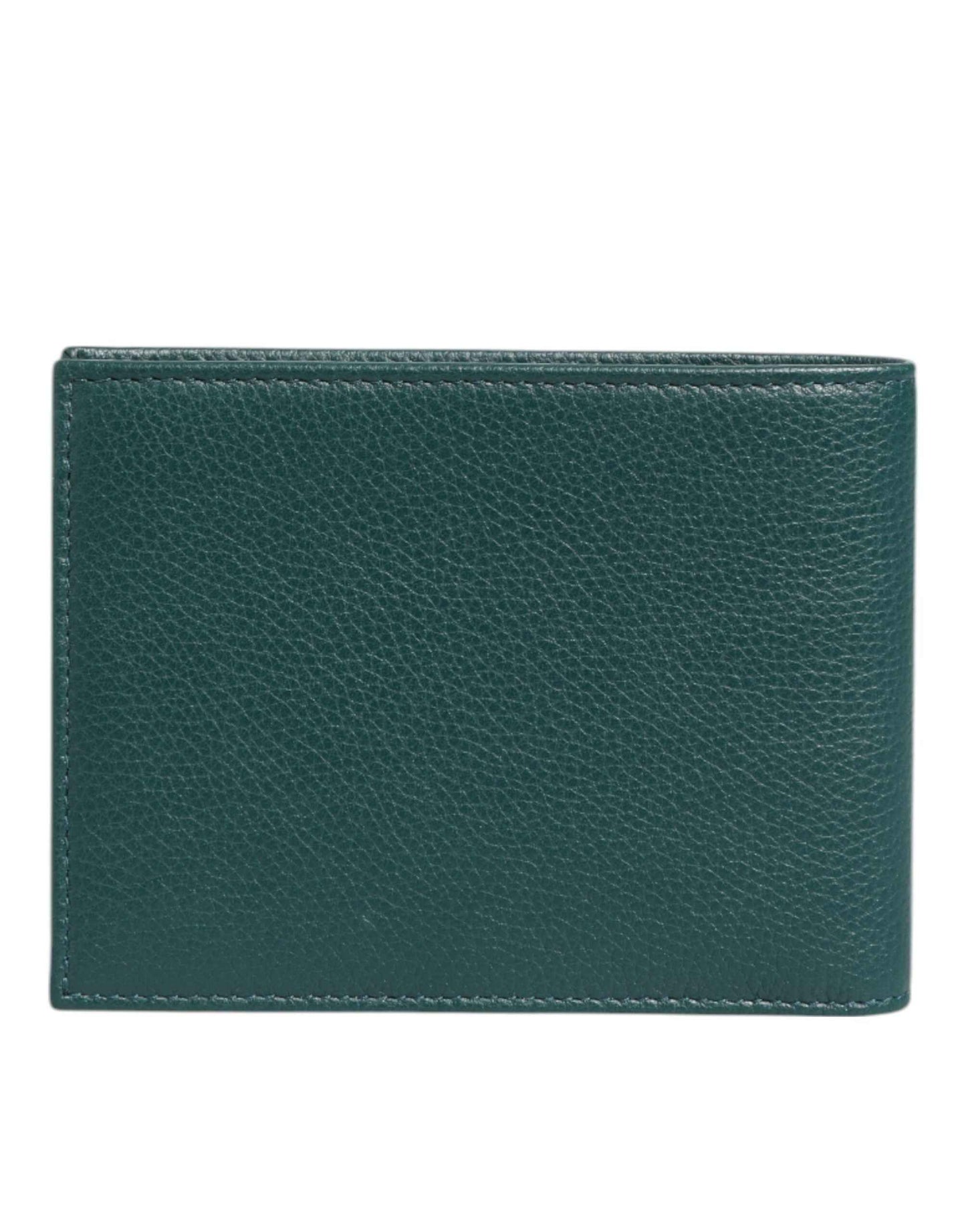 Dolce & Gabbana Green Leather DG Logo Plaque Bifold Card Holder Wallet by Dolce & Gabbana