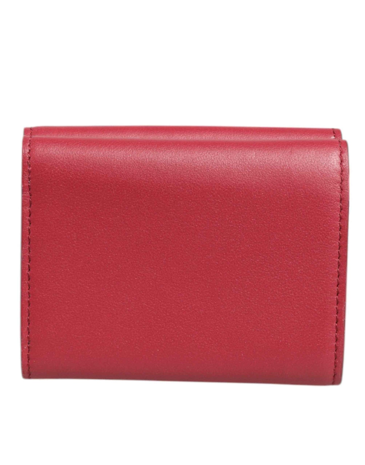 Dolce & Gabbana Red Leather Bold Logo Print Trifold Card Holder Wallet by Dolce & Gabbana
