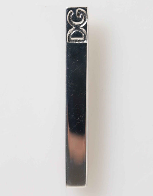 Dolce & Gabbana Silver Tone Brass Logo Branded Men Accessory Tie Clip Bar