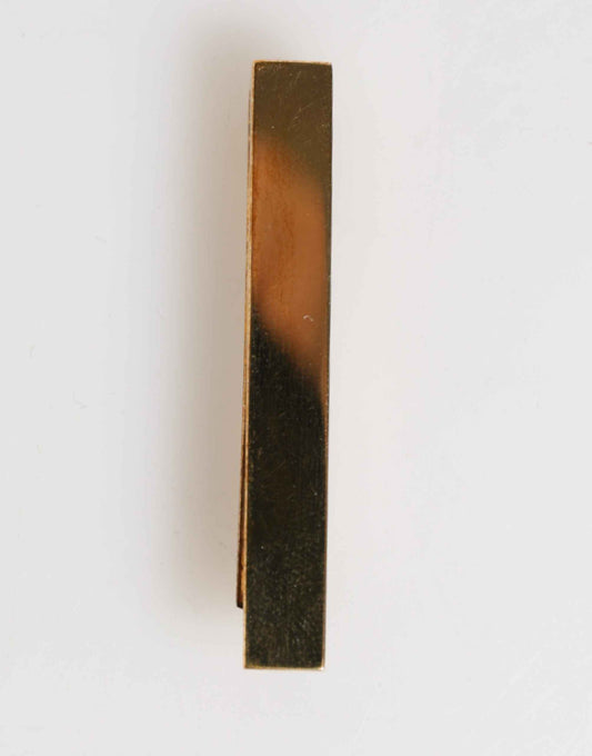 Dolce & Gabbana Gold Tone Brass Logo Branded Men Accessory Tie Clip Bar
