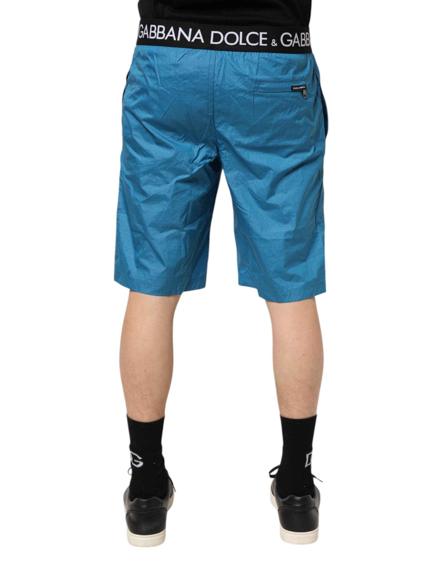Dolce & Gabbana Blue Logo Waistband Beachwear Shorts Swimwear by Dolce & Gabbana