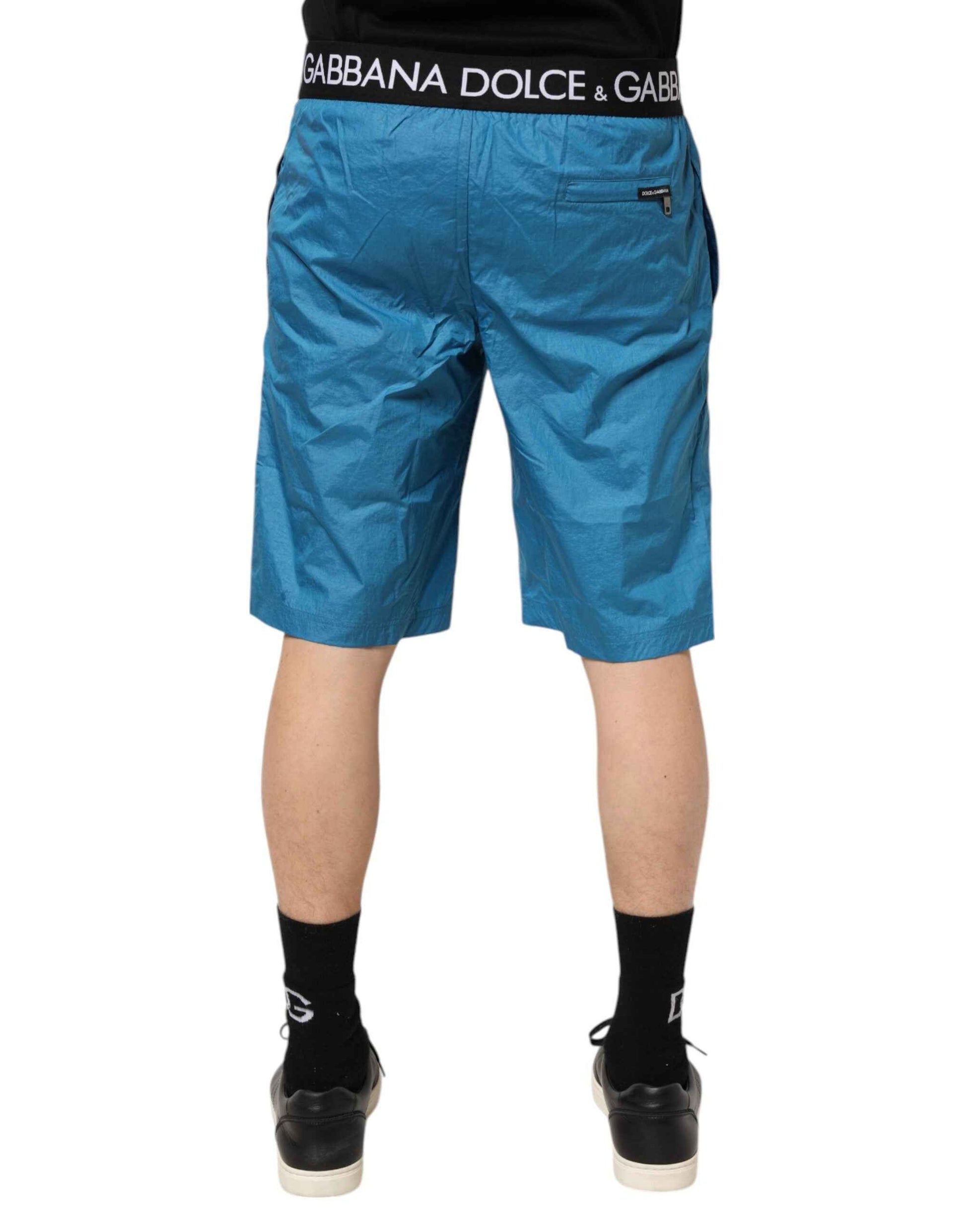 Dolce & Gabbana Blue Logo Waistband Beachwear Shorts Swimwear by Dolce & Gabbana