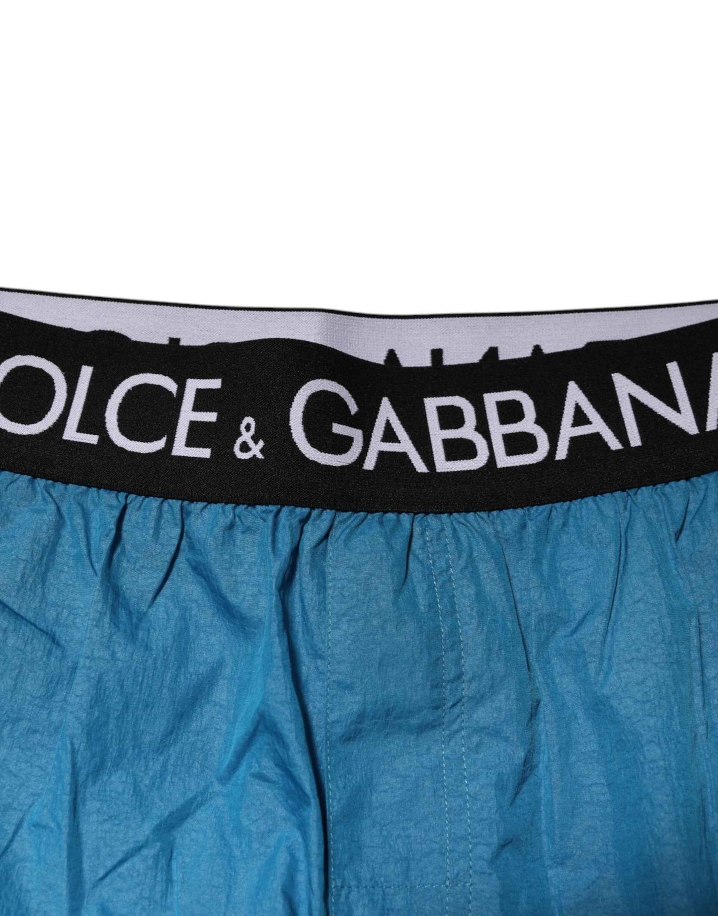 Dolce & Gabbana Blue Logo Waistband Beachwear Shorts Swimwear by Dolce & Gabbana
