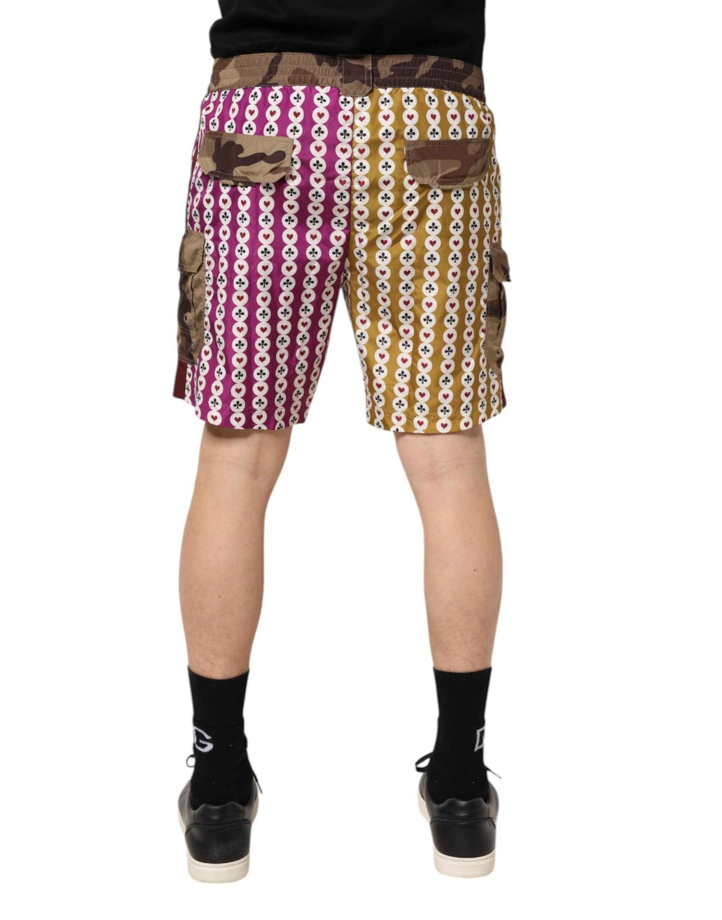 Dolce & Gabbana Multicolor Playing Card Camouflage Shorts Swimwear by Dolce & Gabbana