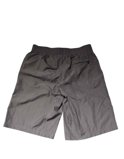 Dolce & Gabbana Light Gray Nylon Elastic Waist Shorts Swimwear by Dolce & Gabbana