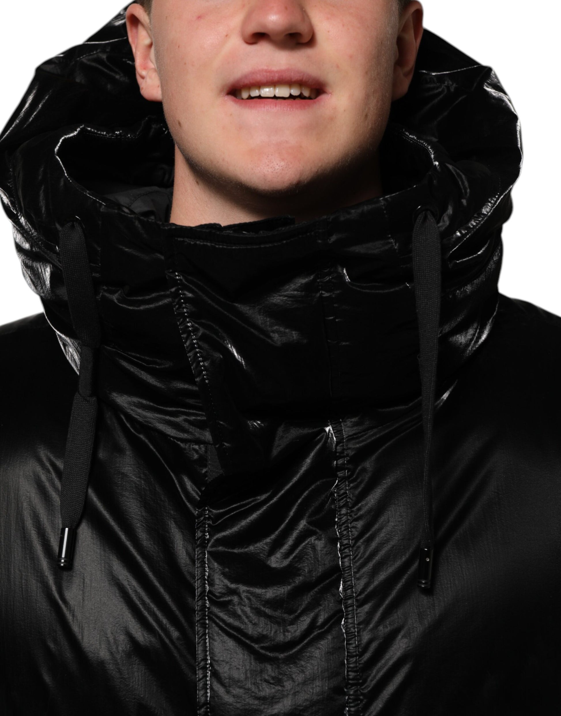 Dolce & Gabbana Black Logo Full Zip Hooded Quilted Jacket - from Dolce & Gabbana
