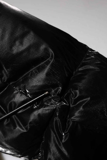 Dolce & Gabbana Black Logo Full Zip Hooded Quilted Jacket by Dolce & Gabbana