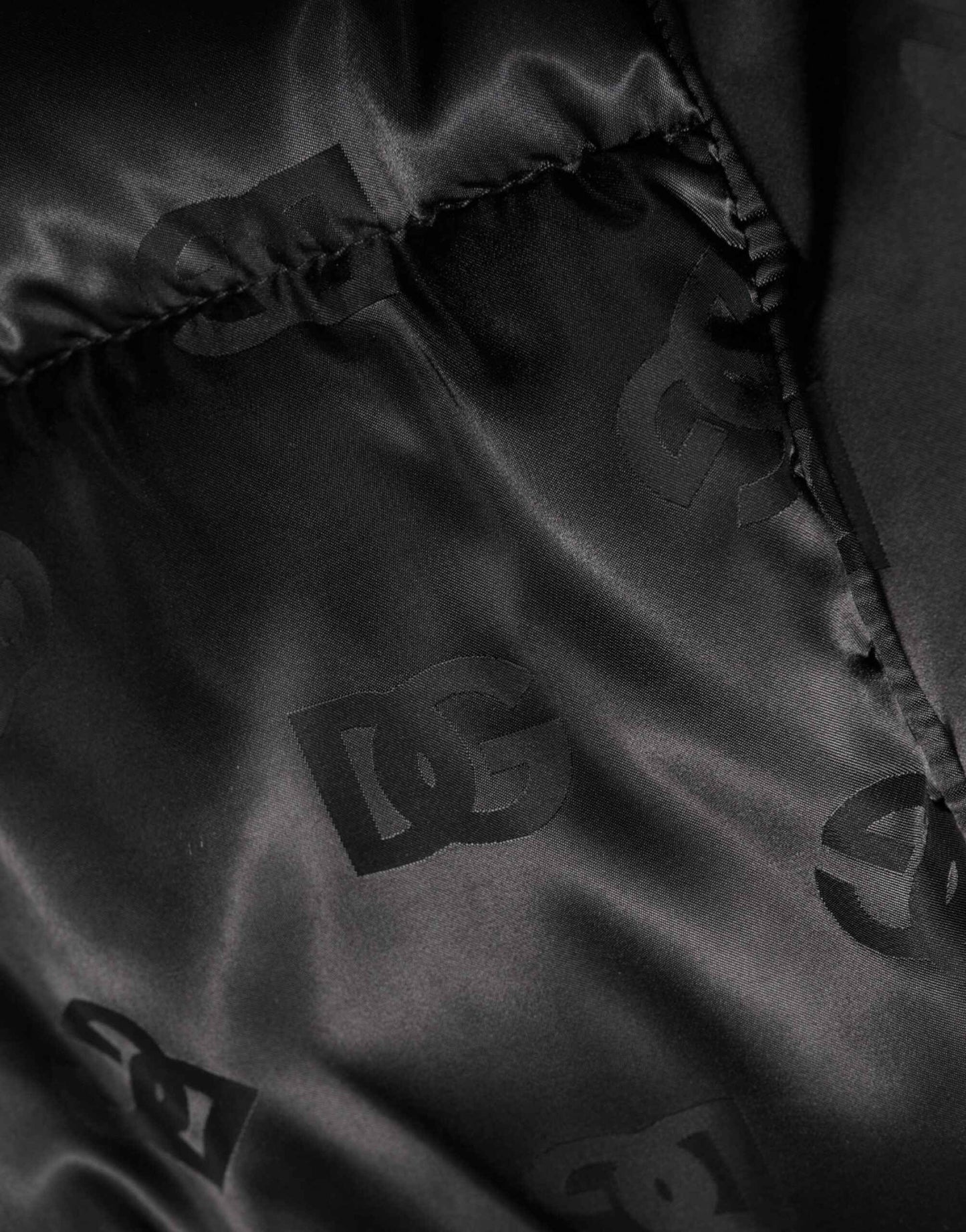 Dolce & Gabbana Black Monogram Logo Puffer Nylon Hooded Jacket by Dolce & Gabbana