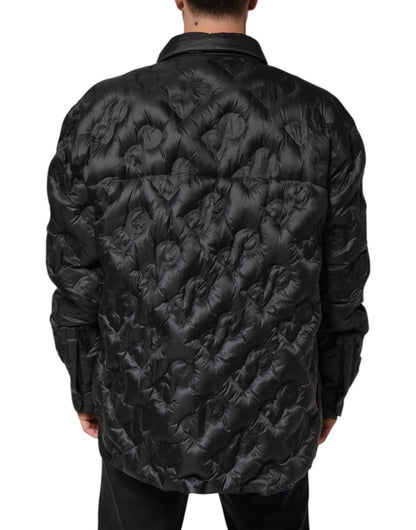 Dolce & Gabbana Black Quilted DG Logo Nylon Puffer Jacket by Dolce & Gabbana