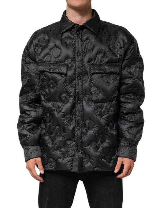 Dolce & Gabbana Black Quilted DG Logo Nylon Puffer Jacket by Dolce & Gabbana