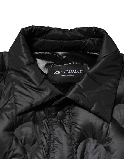 Dolce & Gabbana Black Quilted DG Logo Nylon Puffer Jacket by Dolce & Gabbana