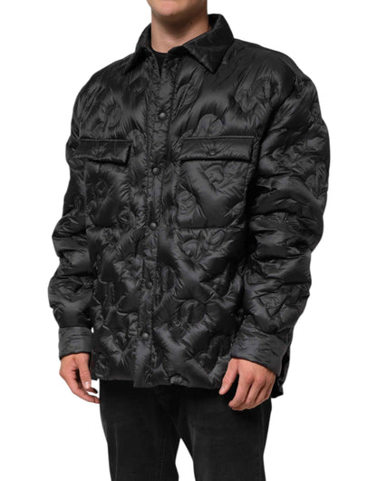 Dolce & Gabbana Black Quilted DG Logo Nylon Puffer Jacket by Dolce & Gabbana