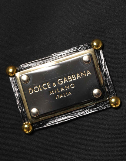 Dolce & Gabbana Black Polyester Logo Plaque Bomber Jacket by Dolce & Gabbana