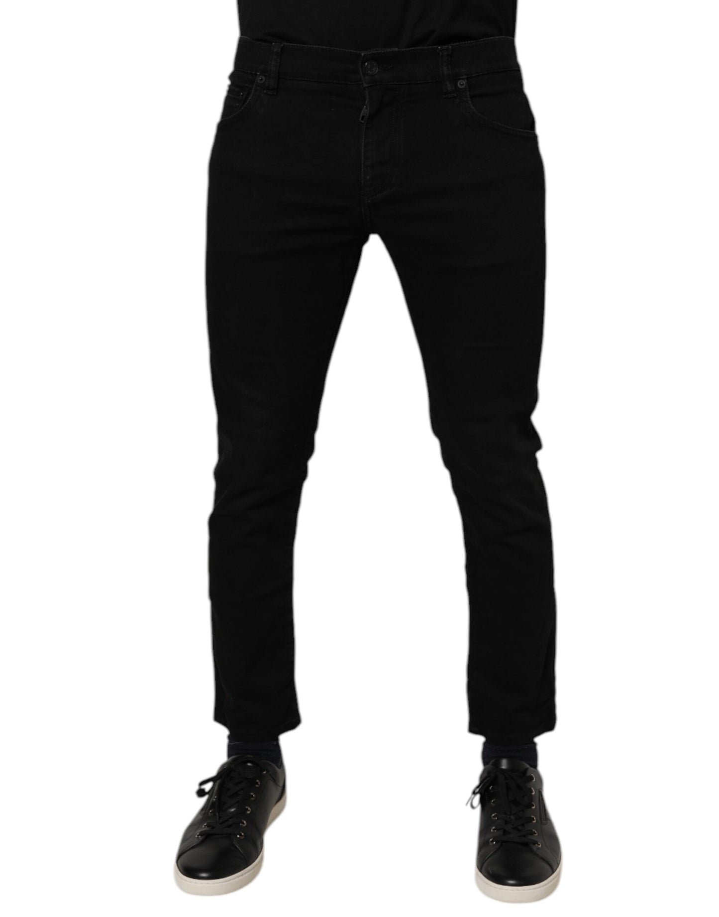 Dolce & Gabbana Black Cotton Skinny Jeans Men Trouser Pants - from Dolce & Gabbana