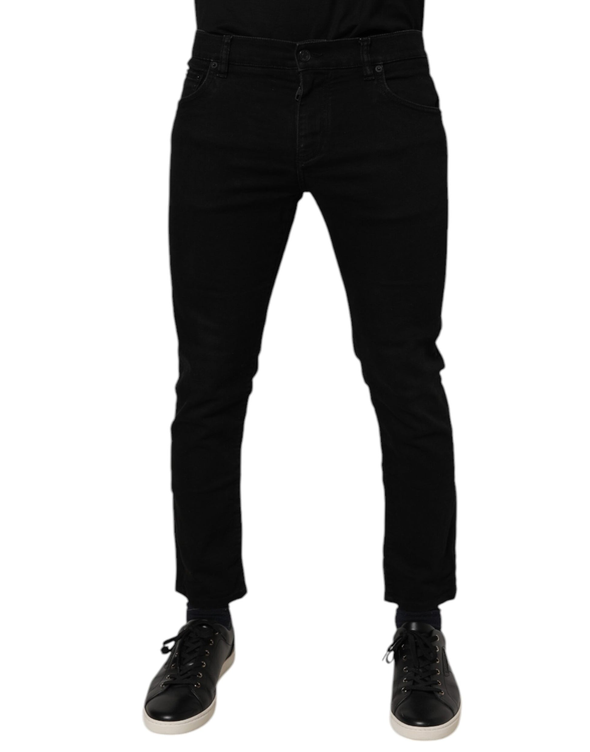 Dolce & Gabbana Black Cotton Skinny Jeans Men Trouser Pants - from Dolce & Gabbana