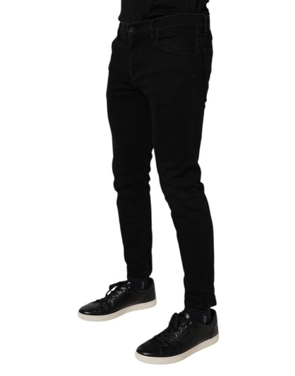 Dolce & Gabbana Black Cotton Skinny Jeans Men Trouser Pants - from Dolce & Gabbana