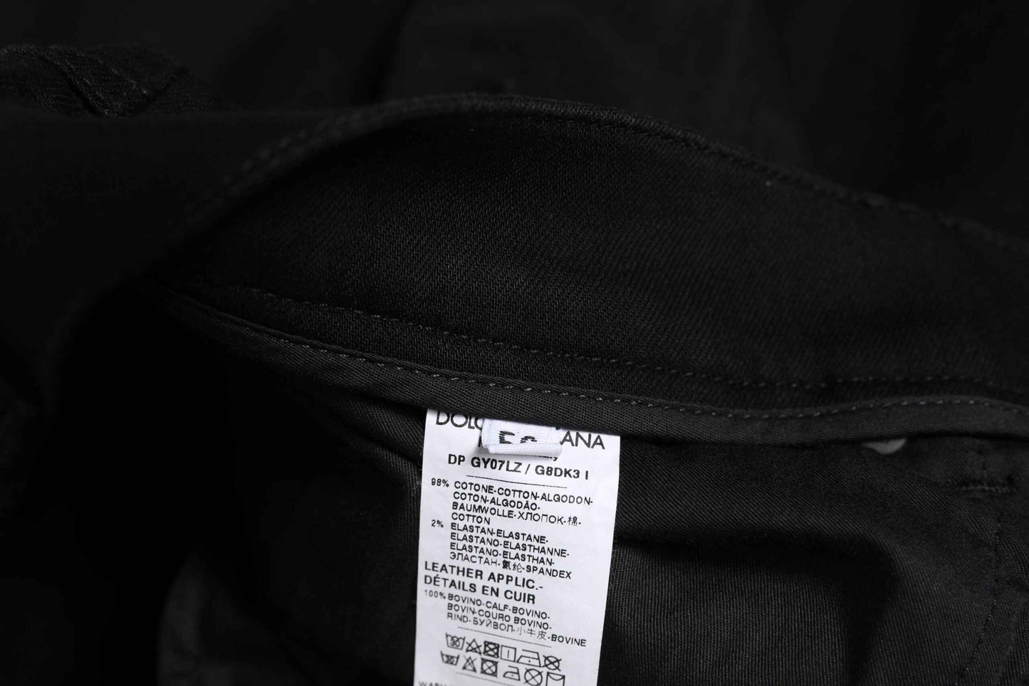 Dolce & Gabbana Black Cotton Skinny Jeans Men Trouser Pants by Dolce & Gabbana