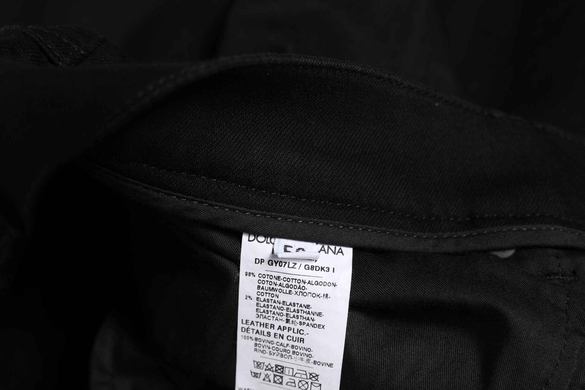 Dolce & Gabbana Black Cotton Skinny Jeans Men Trouser Pants by Dolce & Gabbana