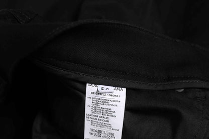 Dolce & Gabbana Black Cotton Skinny Jeans Men Trouser Pants by Dolce & Gabbana
