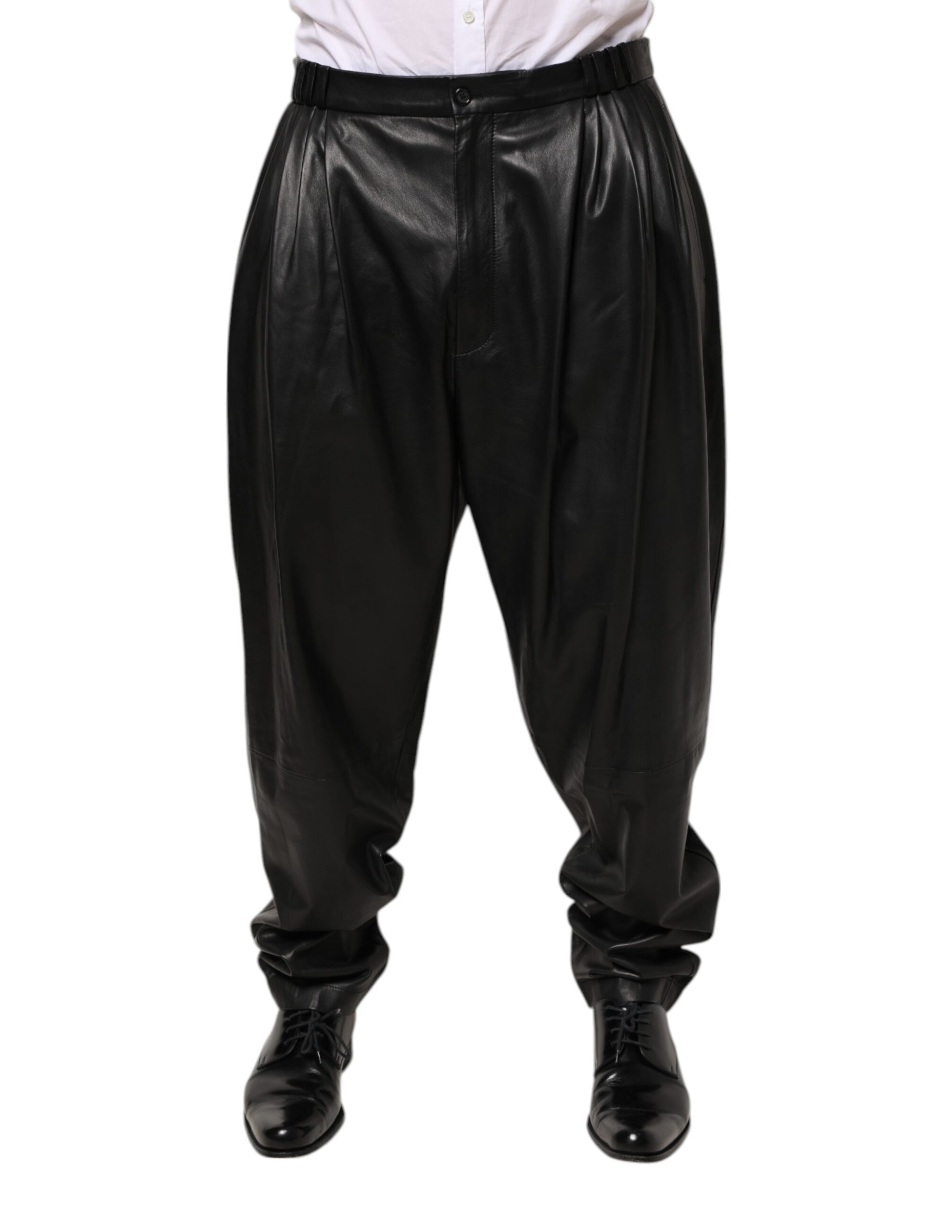Dolce & Gabbana Black Lamb Leather Trousers Men Pants - from Dolce & Gabbana