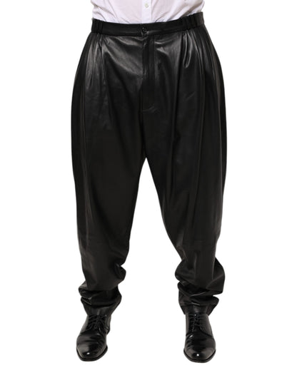 Dolce & Gabbana Black Lamb Leather Trousers Men Pants - from Dolce & Gabbana