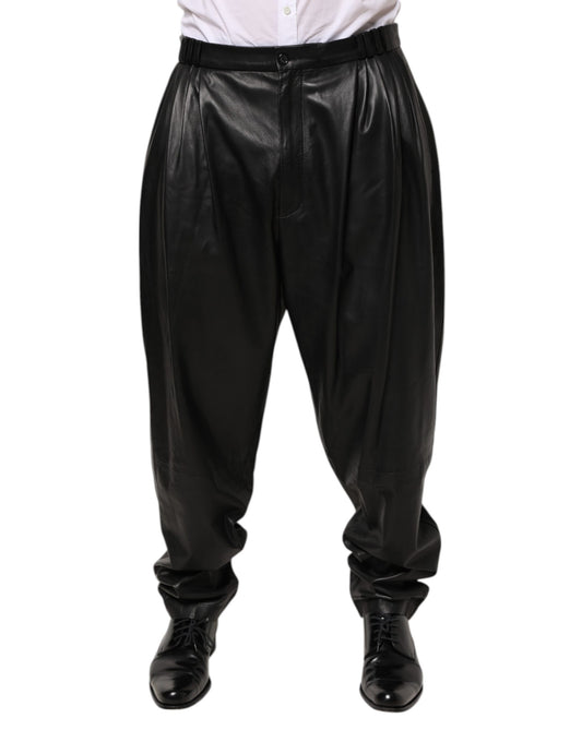 Dolce & Gabbana Black Lamb Leather Trousers Men Pants - from Dolce & Gabbana