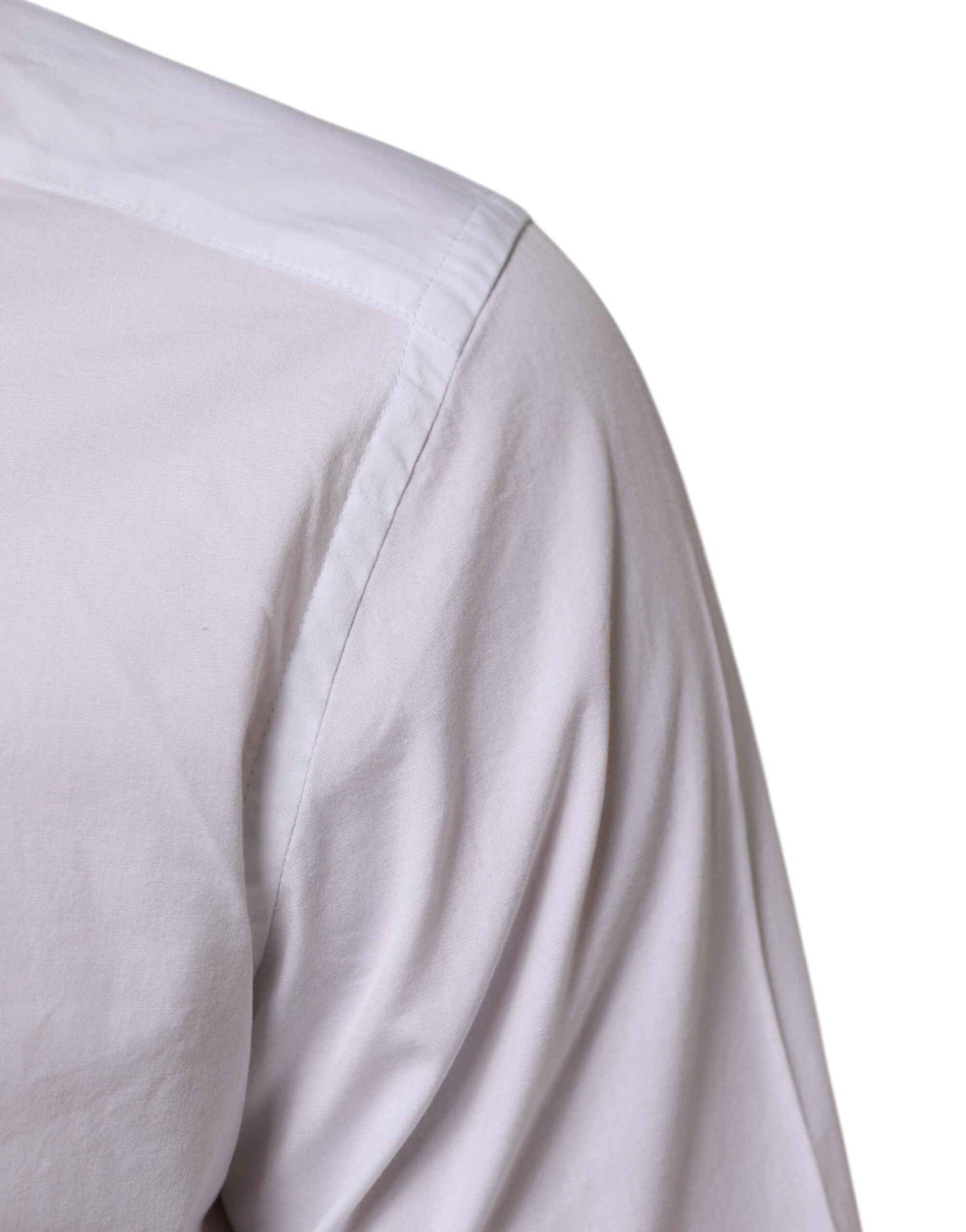 Dolce & Gabbana White Cotton GOLD Long Sleeves Formal Men Shirt by Dolce & Gabbana