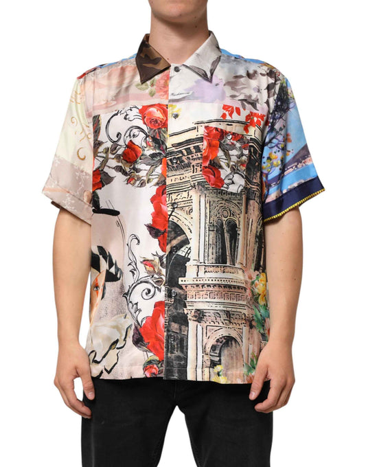 Dolce & Gabbana Multicolor Printed Casual Short Sleeve Shirt by Dolce & Gabbana