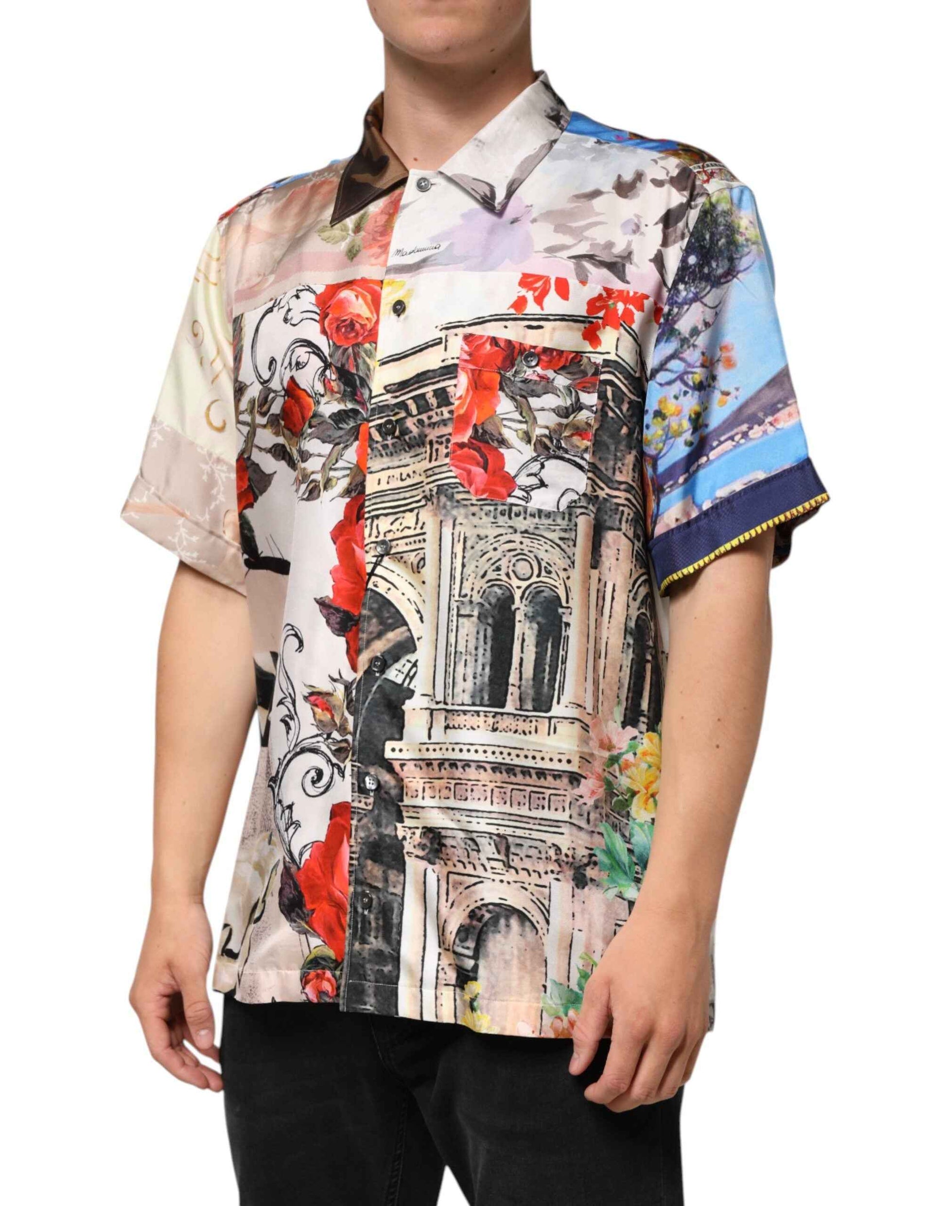 Dolce & Gabbana Multicolor Printed Casual Short Sleeve Shirt by Dolce & Gabbana